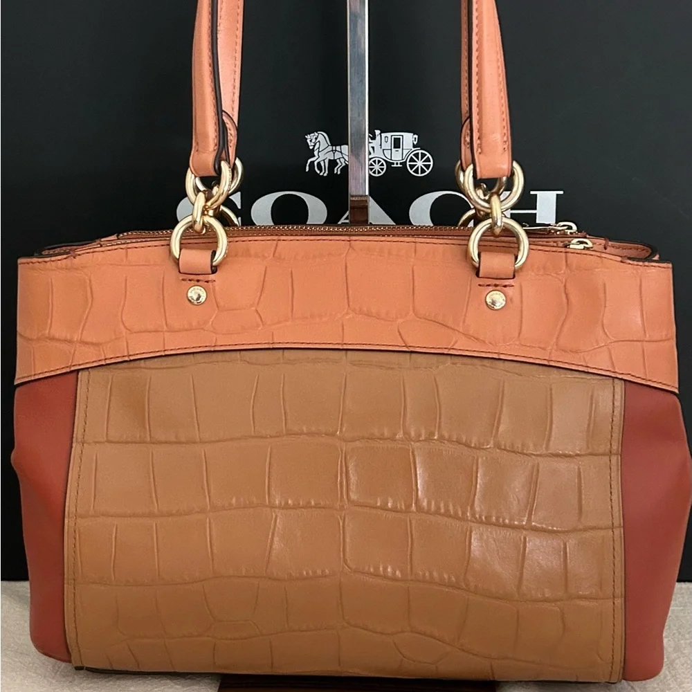 COACH Brooke Mini Croc Embossed and Smooth Leather in Colorblock Xbody/Satchel - Picture 5 of 14